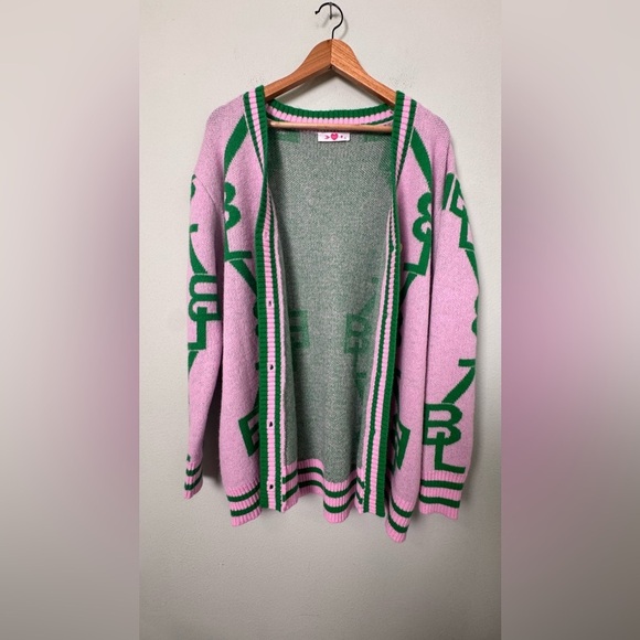 Buddy Love Varsity Cardigan Varsity Cardigan‎ Dress in Parfait Size Small - Picture 9 of 12